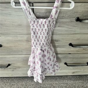 Crewcuts White and Purple Kids Dress